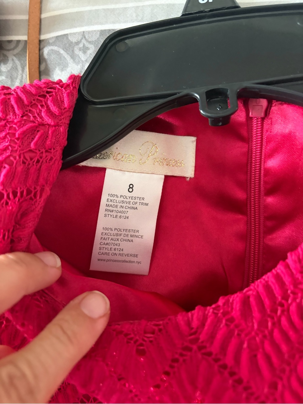 American Princess Hot Pink Lace Party Dress